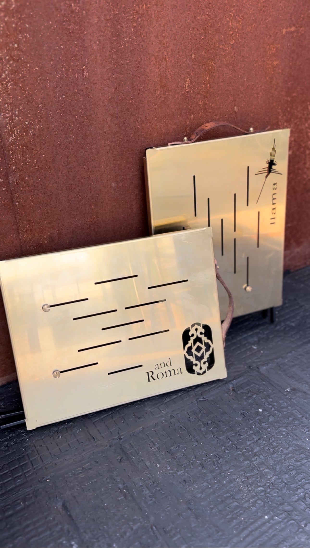 Brass Cross-Leg Table