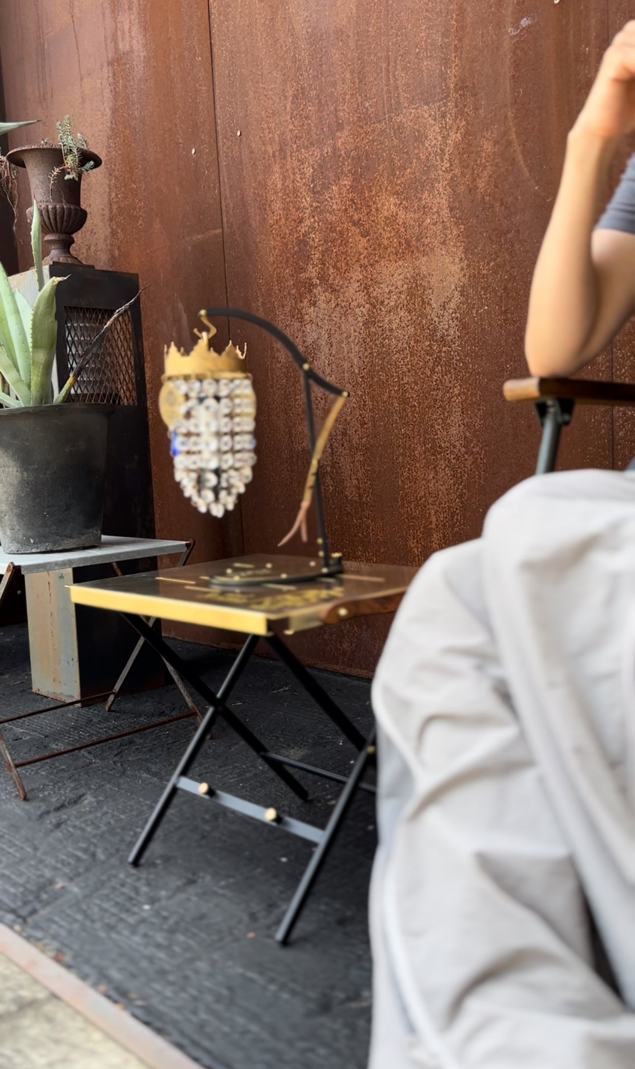 Brass Cross-Leg Table