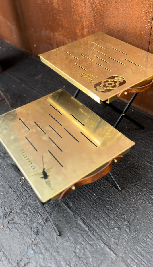 Brass Cross-Leg Table